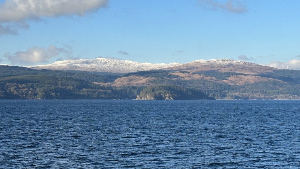 Mountains of Scotland seen from the boat