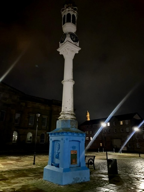 The historic post monument at Greenock