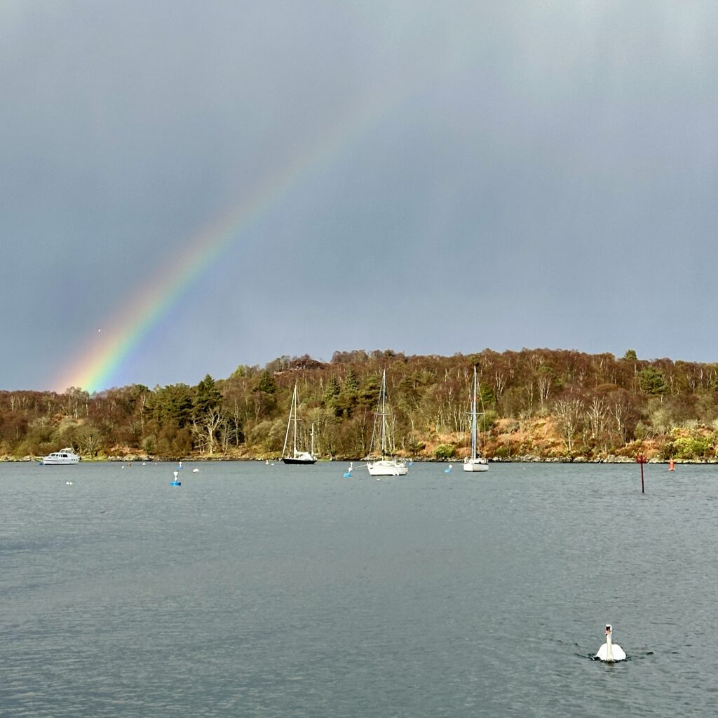 Rainbow over Tarbert Harbour