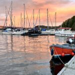 picture of boats at sunset in Tobermory