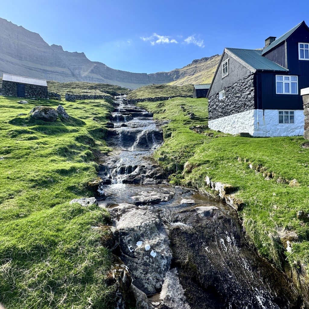 Lake in a Faroese town