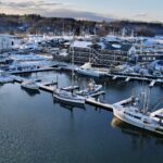 Drone photo of Cape Ann Harbour