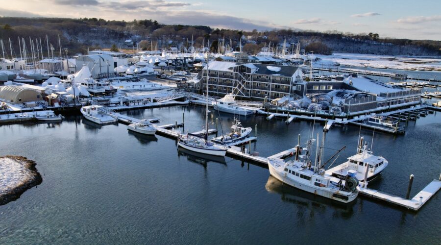 Drone photo of Cape Ann Harbour